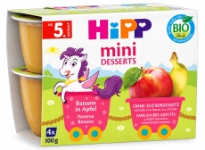 HiPP Organic Mini Desserts Mere și Banane (de la 5 luni) (5820) N1
