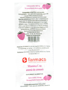 Acid ascorbic cu glucosi (vitamina C) zmeura N10