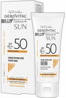 Gerovital Sun H3 Derma+ crema fata SPF50 tenta aurie N1