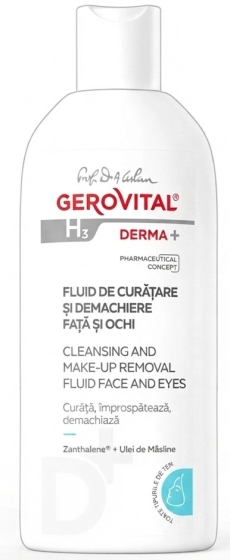 Gerovital H3 Derma+ fluid de curatare si demachiere fata si ochi 200 ml N1
