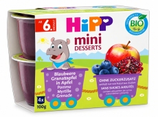 HiPP Organic Mini Desserts Mere, Afine, Rodie (de la 6 luni) (5812) N1