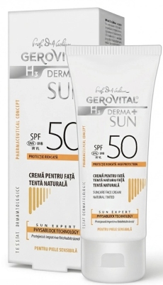 Gerovital Sun H3 Derma+ crema fata SPF50 tenta naturala N1