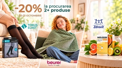 Reducere de -20% la achiziția a două produse Beurer, Zdrovit, Tonus Elast