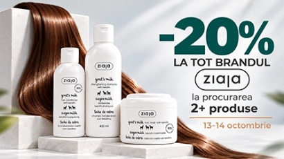 Reducere de -20% la achiziția a două produse Ziaja