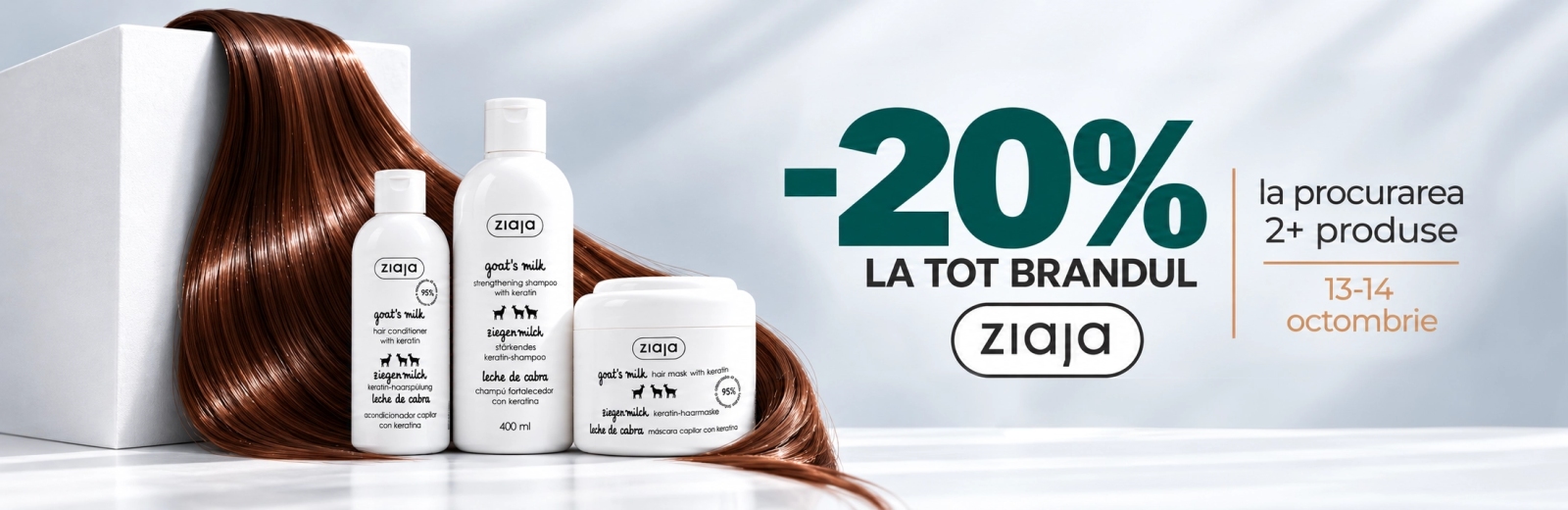 reducere de -20% la achiziția a două produse Ziaja