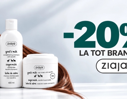 reducere de -20% la achiziția a două produse Ziaja
