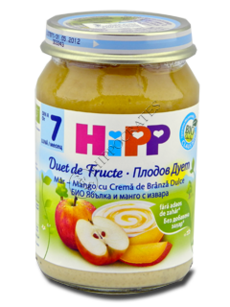 HIPP Duet de fructe Mar-mango cu crema de brinza dulce (7 luni) 160 g /5327/ N1