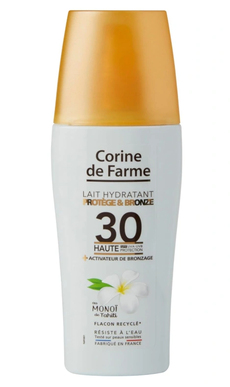 Corine de Farme Sun Manoi Lotiune Accelerare bronz+Protectie SPF30 cu dozator N1