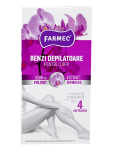 Farmec benzi depilatoare p/u corp extract de orhidee 14 benzi+2 servetele N1