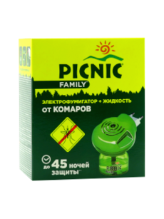 Репеллент PICNIC FAMILY электро-фумигатор + жидкость от комаров 45 ночей N1