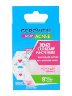 Gerovital Stop Acnee benzi curatare puncte negre 8 pcs