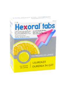 Hexoral Tabs Classic cu aroma de lamaie N16