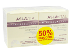Aslavital Mineralactiv Pachet Promo crema hidratanta antipoluare SPF 10, +crema netezire riduri N1