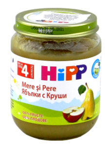 HIPP Fructe, Mere si pere (4 luni) 125 g /4320/ N1