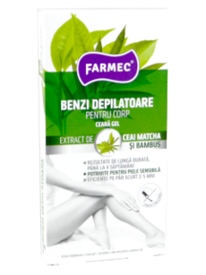 Farmec benzi depilatoare p/u corp ceai+bambus (16benzi+2 servetele) N1