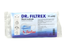 Masca medicala (din 3 straturi cu elastic) Dr.Filtrex de unica folosinta N10