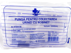 Punga sterila p/u colect. urinei 2 L cu tub si supapa de evacuare T-tipe N1