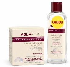 Aslavital Mineralactiv Pachet Promo crema hidratanta antipoluare SPF 10, +apa micelara N1