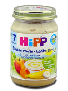 HIPP Duet de fructe Fructe cu iaurt (7 luni) 160 g /5475/ N1