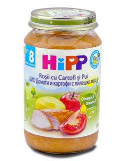 HiPP Meniu cu carne, Rosii cu cartofi cu carne de Pui (8 luni) 220 g /6510/ N1