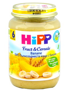 HIPP FructCereale Banane-pere cu cereale integrale (6 luni) 190 g /4830/