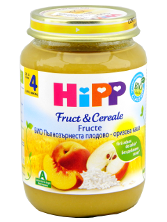 HIPP FructCereale Mar-Piersica cu orez (4 luni) 190 g /4703/