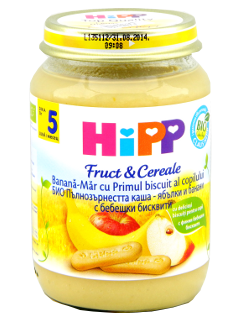 HIPP FructCereale Mar-Banana cu primul biscuit al copilului (4 luni) 190 g /4710/