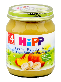 HIPP Fructe, Mar cu piersica si banana (4 luni) 125 g /4283/ N1