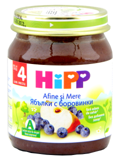 HIPP Fructe, Mere si afine (4 luni) 125 g /4273/ N1