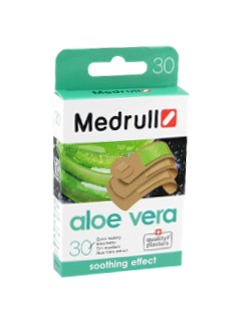 Пластырь MEDRULL Aloe Vera (1.9x7.2 см-12 шт, 2.5x7.2 см-10 шт,диам. 2.2 см-4 шт.,0,5 х6 см-2 ) № 30 N30