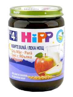 HIPP Fructe - Noapte Buna Gris cu lapte Mar-Para (4 luni) 190 g /5511/