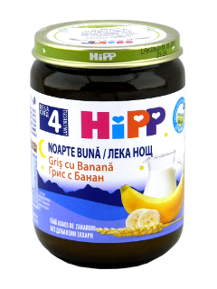 HIPP Fructe - Noapte Buna Gris cu lapte Banana (4 luni) 190 g /5512/