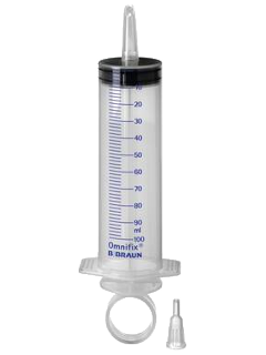 Irrigation syringe, three-part, 100 ml w.catherer fitting (4614003F)