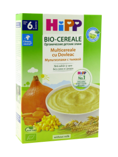 HIPP Terci organic fara lapte Multicereale cu dovleac( 6luni ) 200 g /2897/ N1