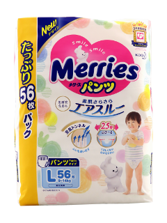 MERRIES Size L № 56 9-14kg (UJ) chilotei-scutec N56
