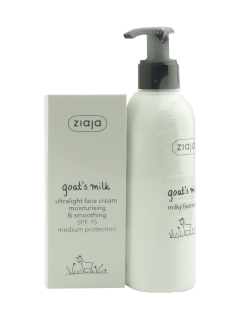 Ziaja Goat`s milk Crema ultrausoara de zi cu lapte de capra SPF15 + gel sp. fata N1