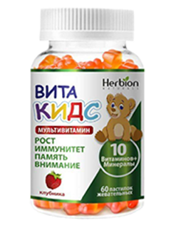 Вита Кидс Мультивитамин с клубникой N60