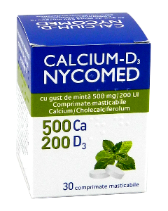 Calcium-D3 Nycomed cu gust de menta N30