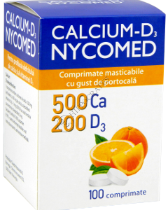 Calcium-D3 Nycomed cu gust de portocala N100
