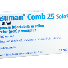 Insuman Comb 25 Solostar 100UI/ml 3ml susp. inj. stilou preump. N5
