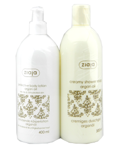 Ziaja Natural Argan Oil. Lotiune protectoare p/u corp + gel de dus N1