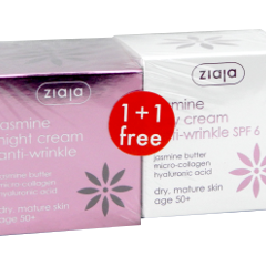 Ziaja Jasmine Crema de zi antirid (50+) 50ml+Crema de noapte 50ml N1