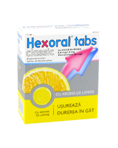 Hexoral Tabs Classic cu aroma de lamaie N16