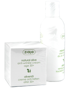 Ziaja Natural Olive. Crema antirid cu extract natural de masline (30+) +Lapte demachiant N1