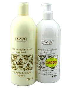 Ziaja Natural Argan Oil. Lotiune protectoare p/u corp 400ml+ sapun cremos 500 ml N1