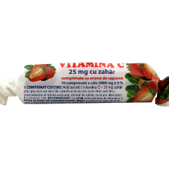 Acid ascorbic cu glucoza (vitamina C) capsuna N10