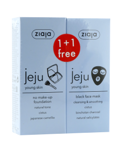 Ziaja Jeju No Make-up Fondation Natural crema fata + Black Face masca N1