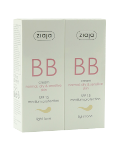 Ziaja BB crema pentru pielea normala,uscata,sensibila, ton deschis SPF 15 (1+1) N1